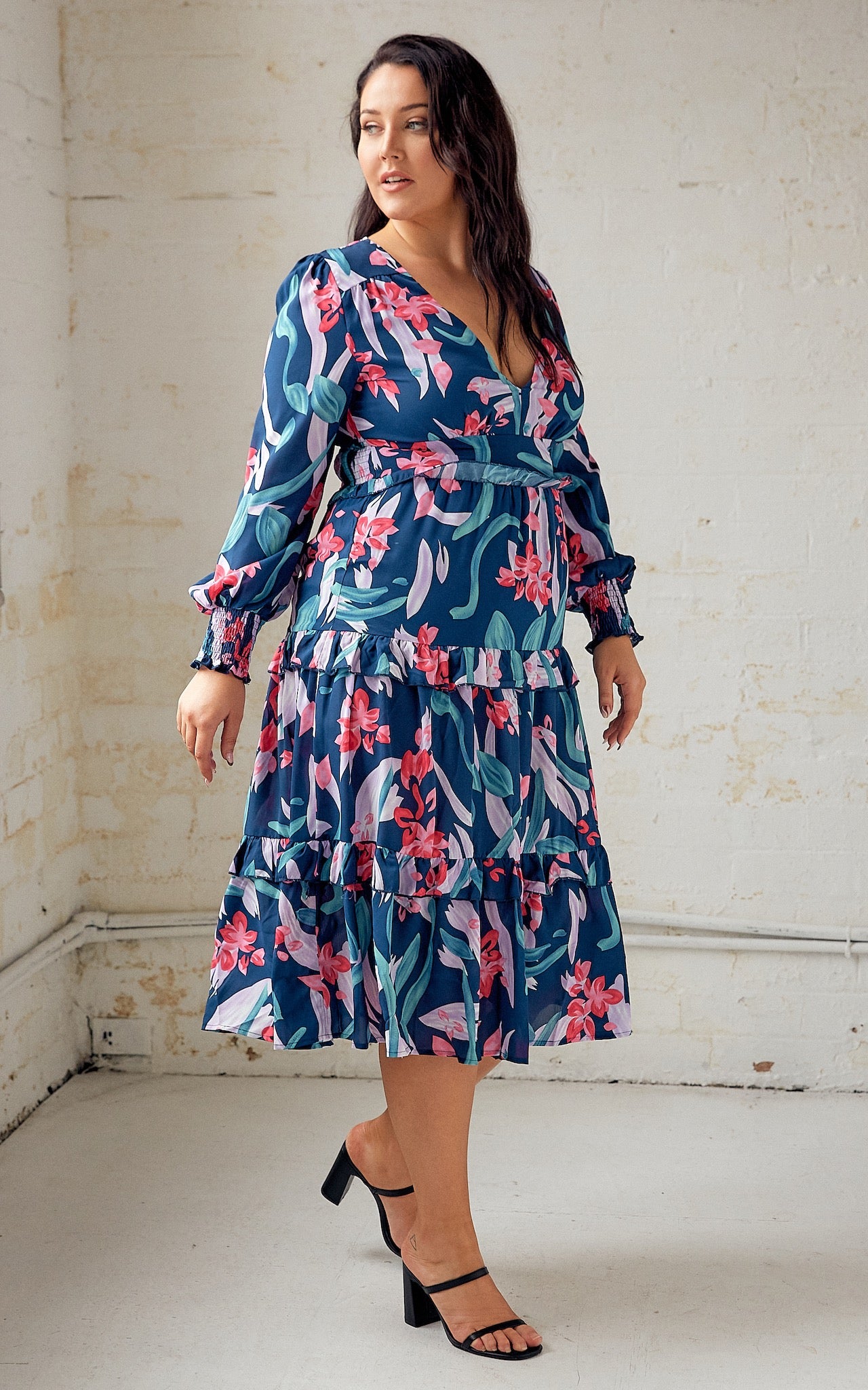 Macie Dress - Navy Floral