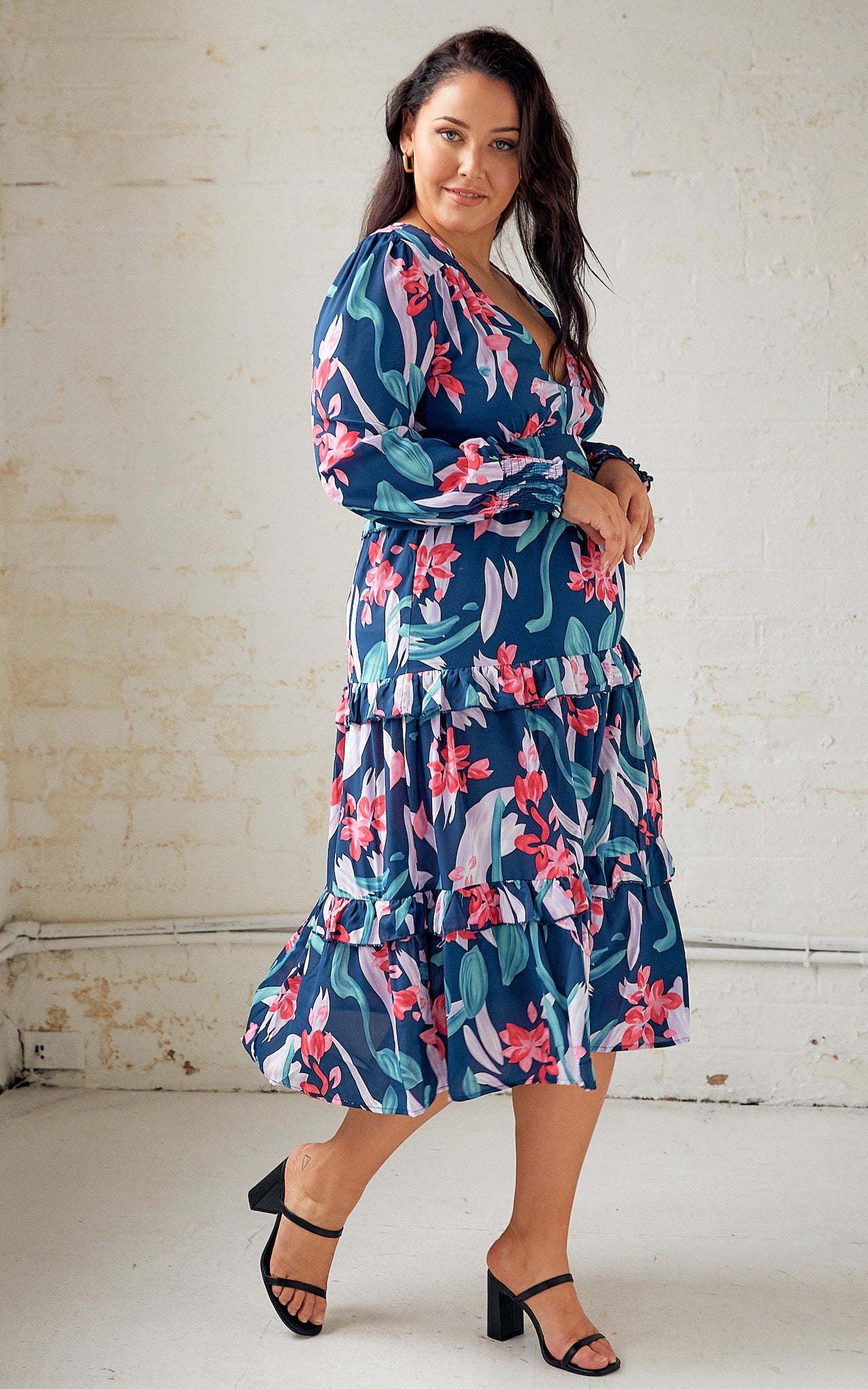 Macie Dress - Navy Floral