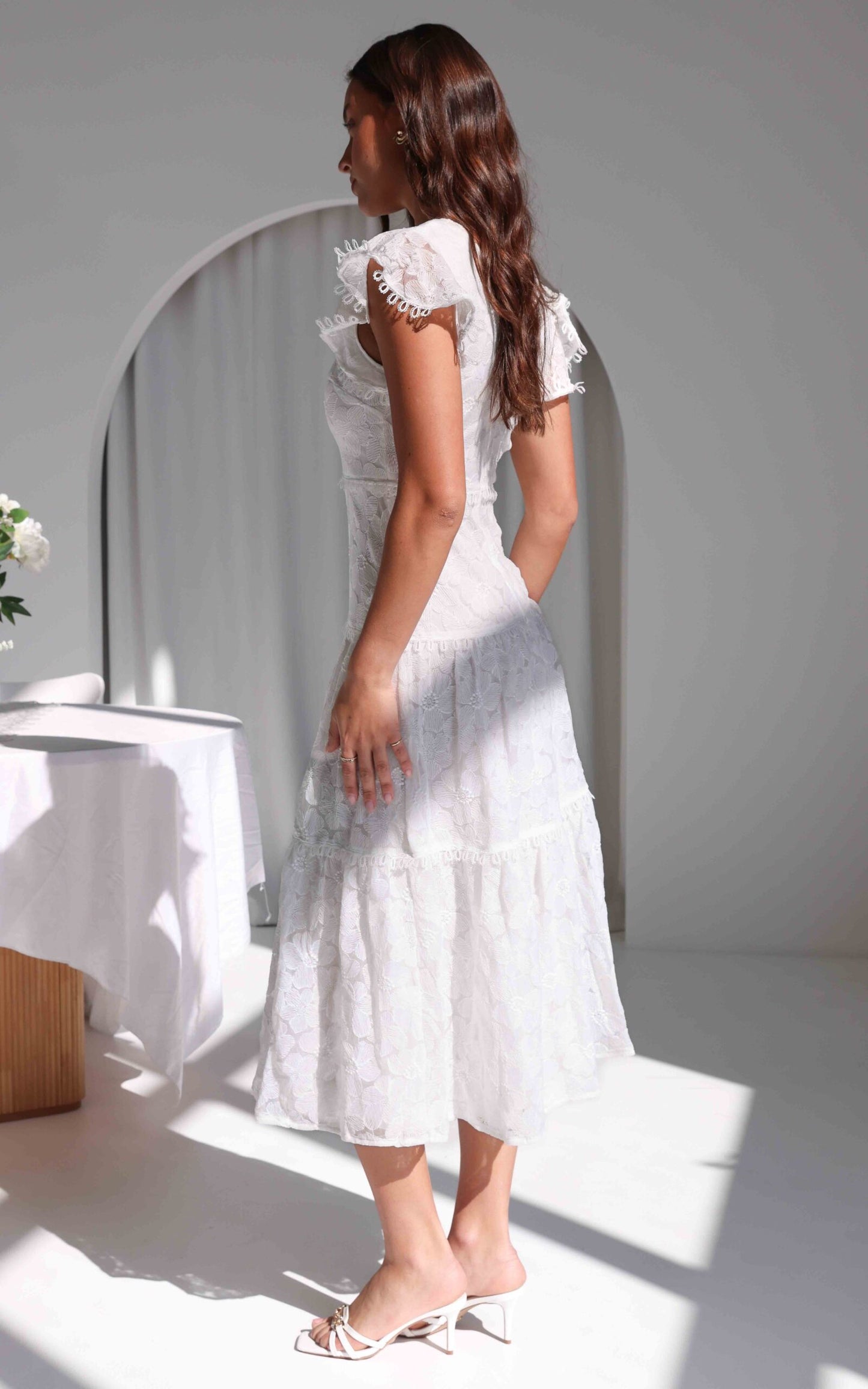 Madeline Lace Maxi Dress - White