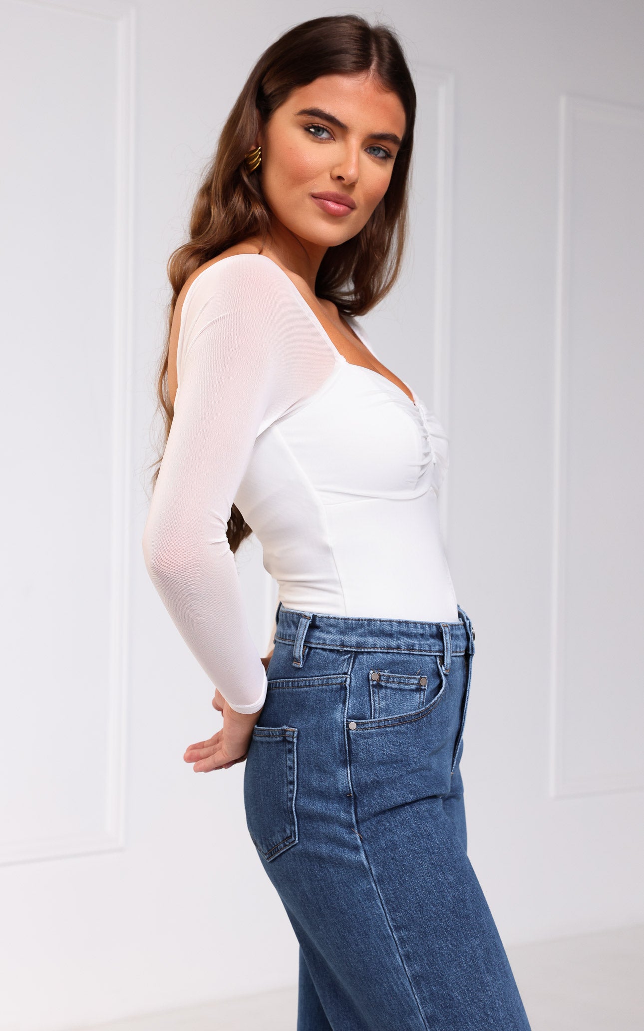 Madison Mesh Bodysuit - White
