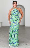 Maeva Maxi Dress - Green Blue Floral