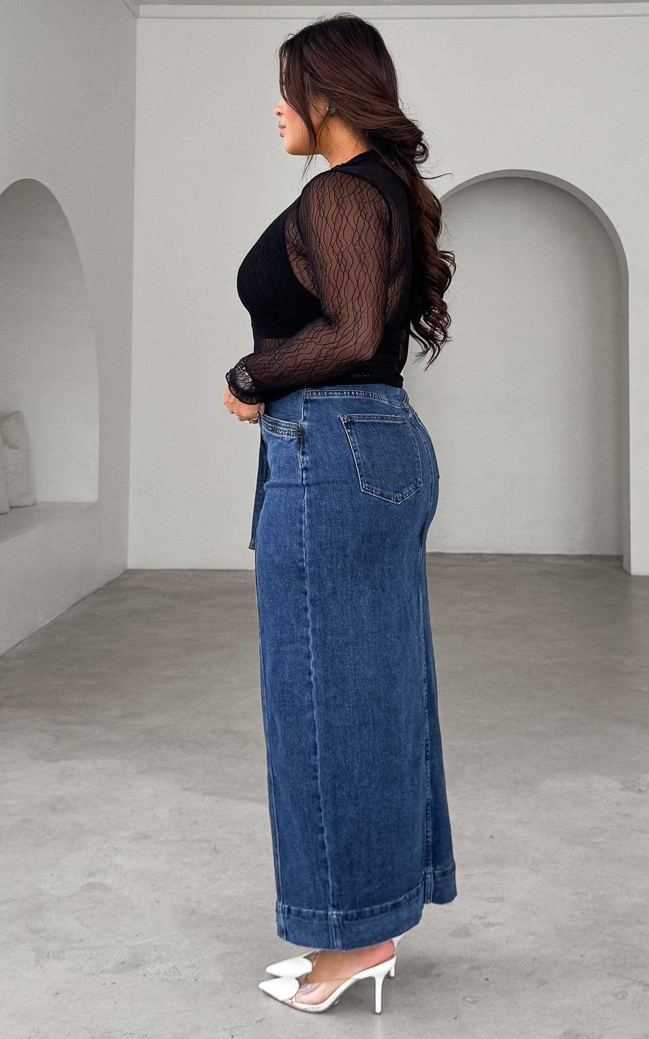 Malish Denim Maxi Skirt - Dark Blue