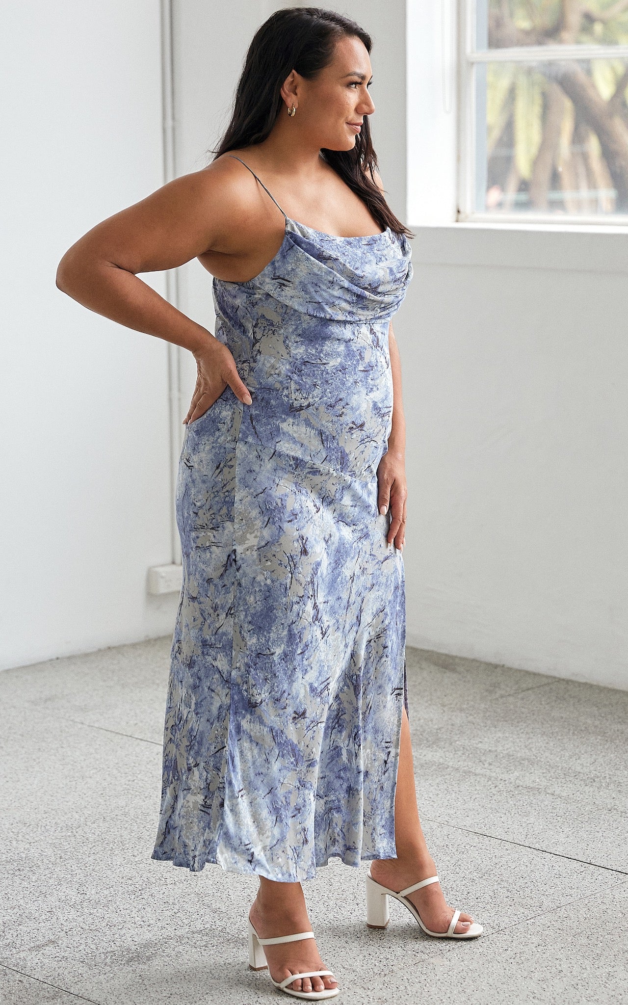 Mamacita Midi Dress - Blue Print