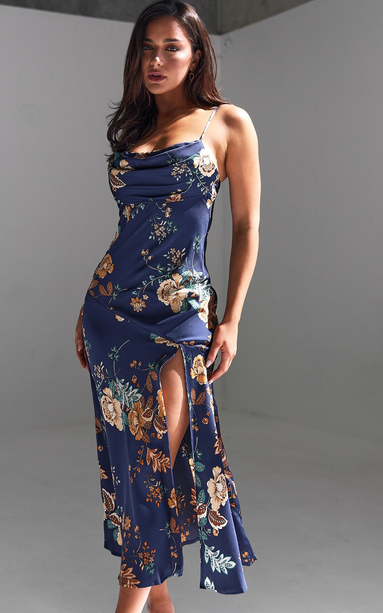 Mamacita Midi Dress - Navy Floral