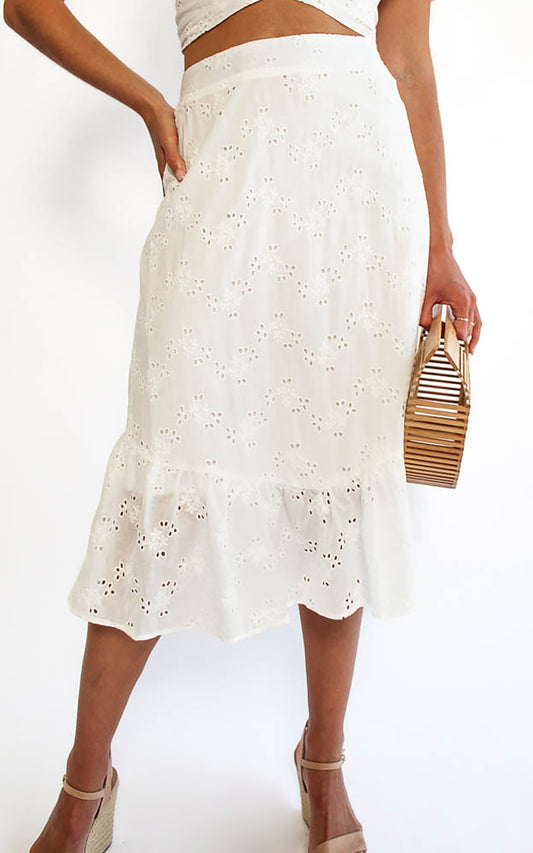 Mandy Skirt- White Eyelet