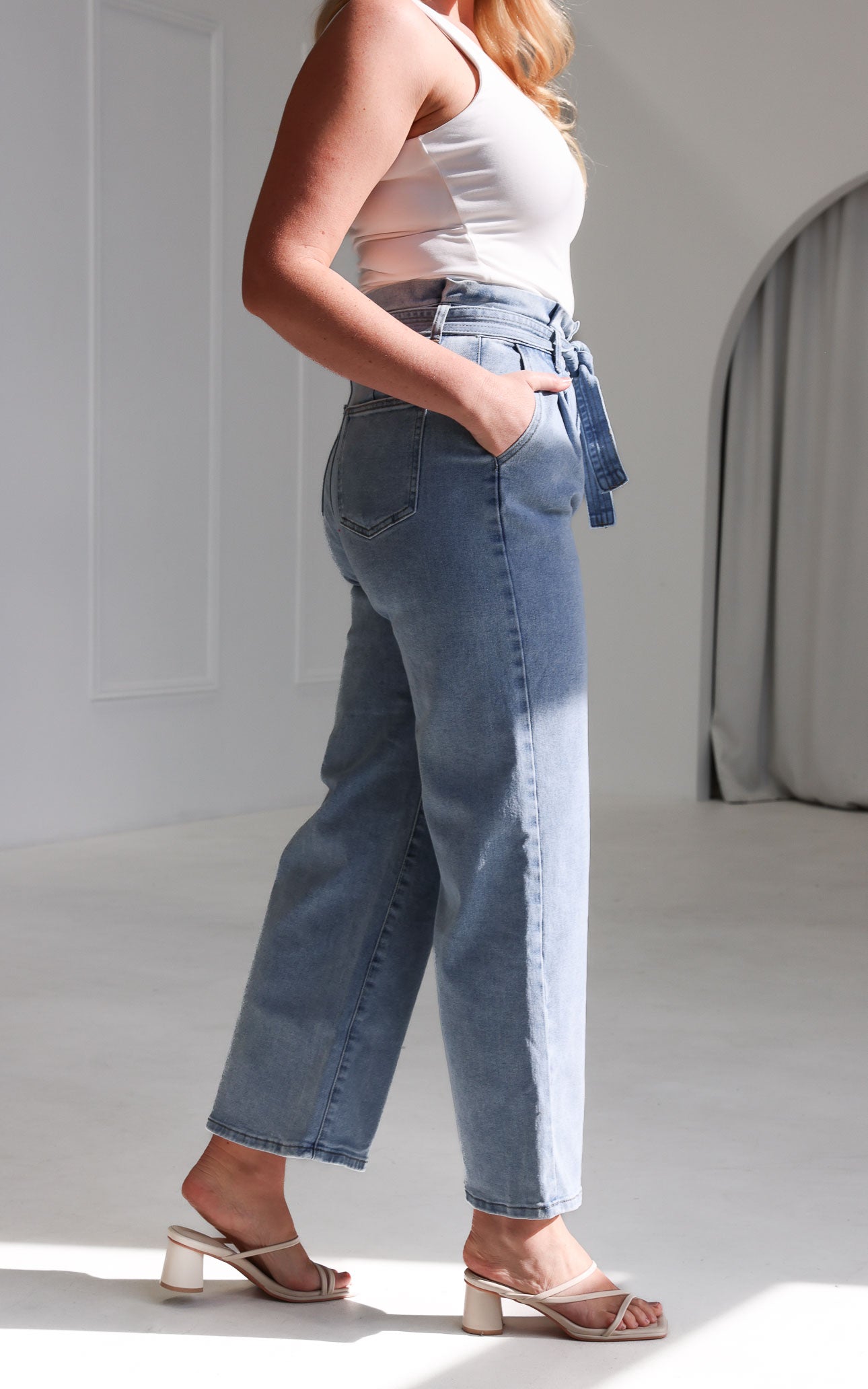 Maribell Wide Leg Jeans - Light Blue