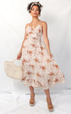 Marilyn Dress - White Tan Floral