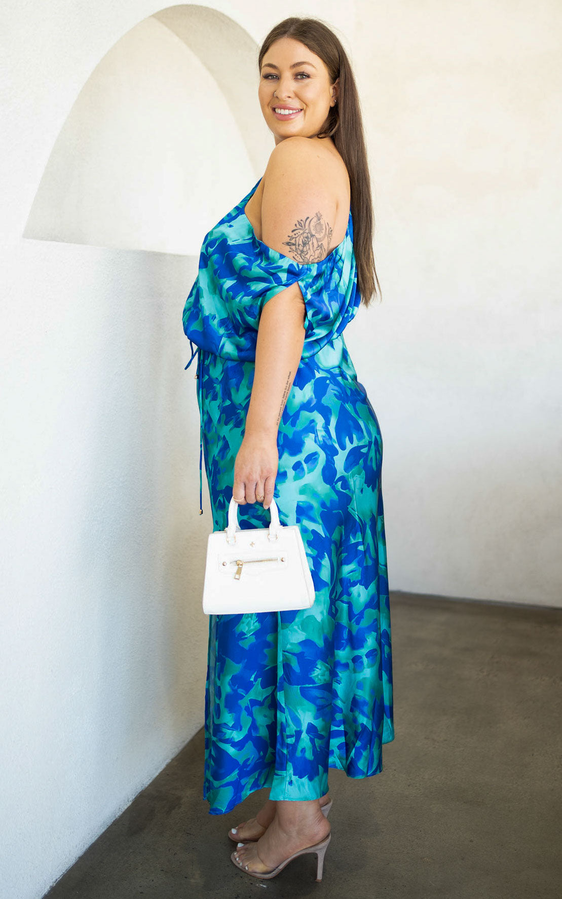 Martisha Maxi Dress - Green Blue Print