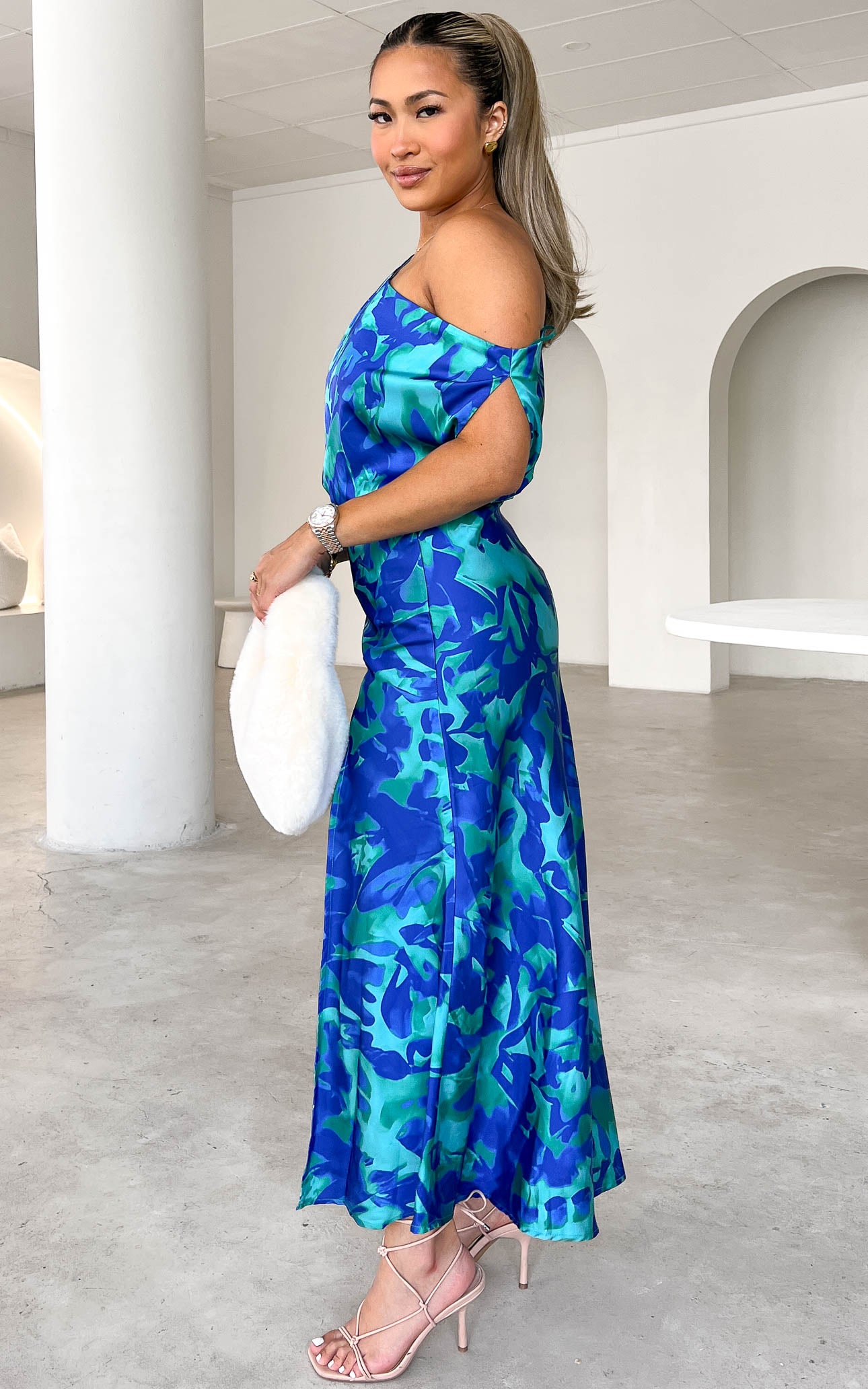 Martisha Maxi Dress - Green Blue Print