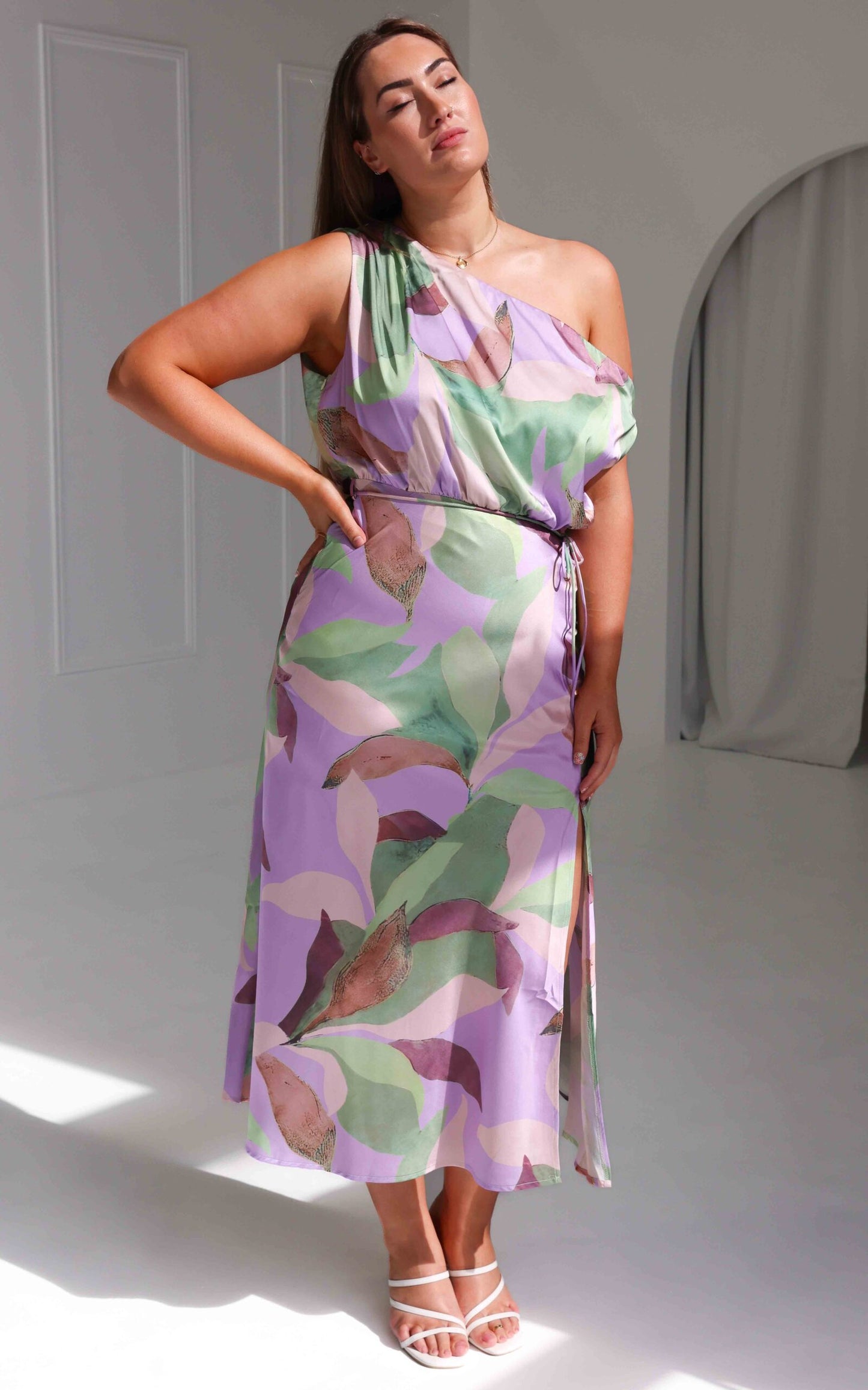 Martisha Maxi Dress - Purple Green Multi Print