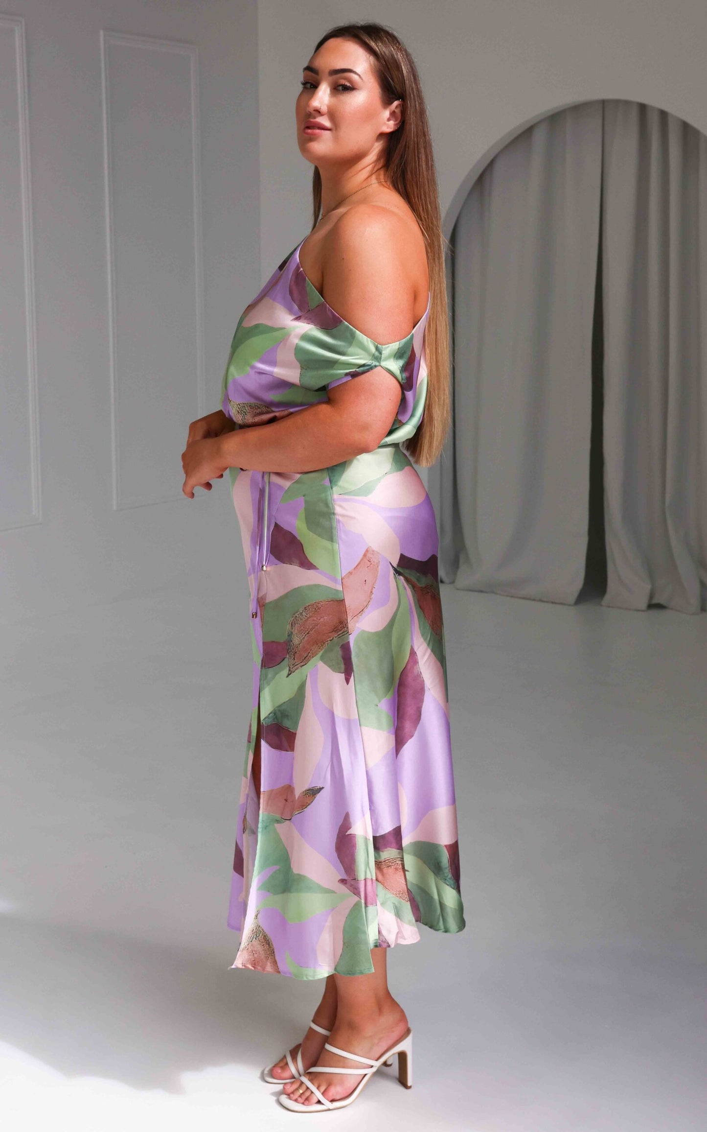 Martisha Maxi Dress - Purple Green Multi Print