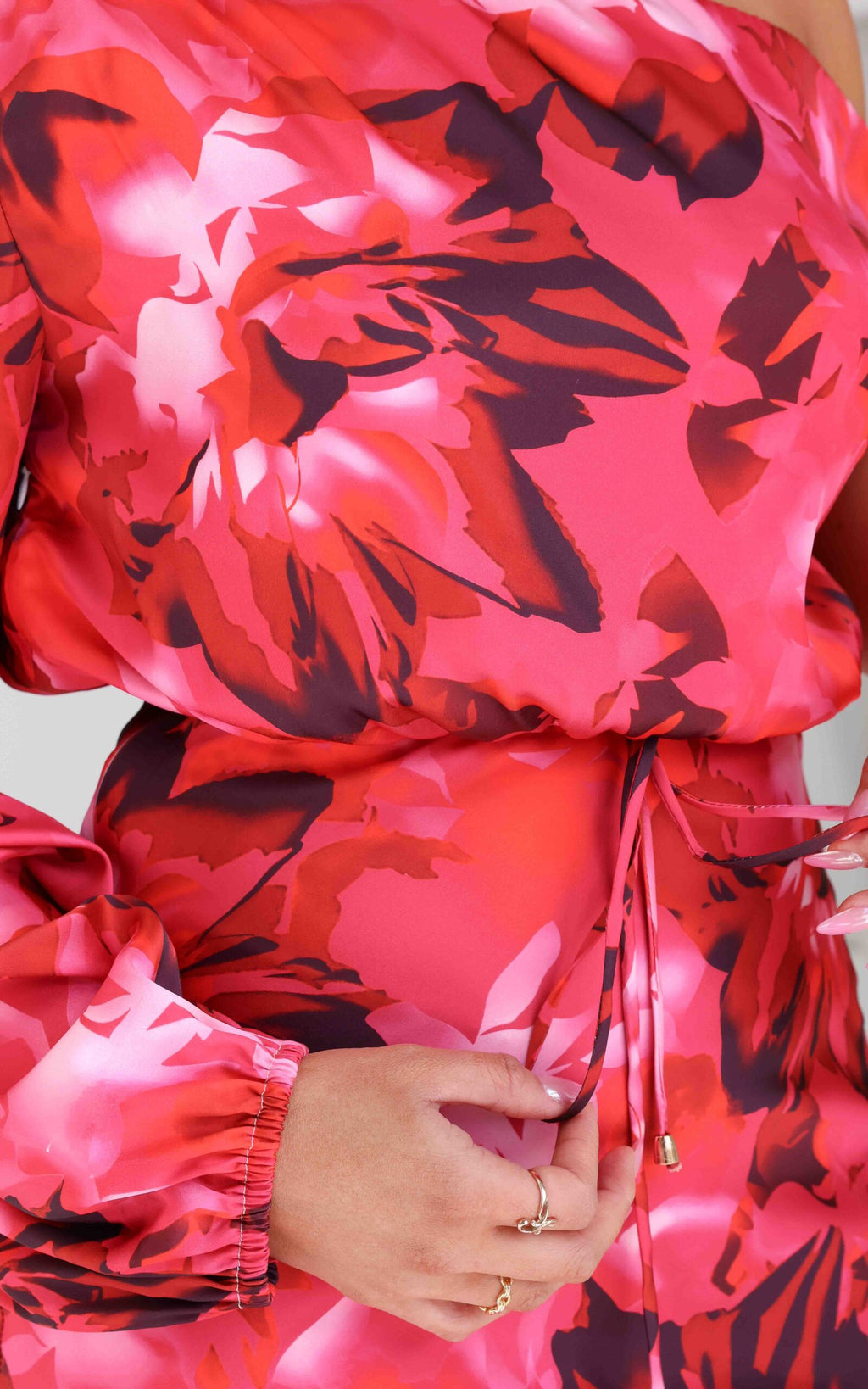 Martisha Long Sleeve Maxi Dress - Watermelon Pink Floral