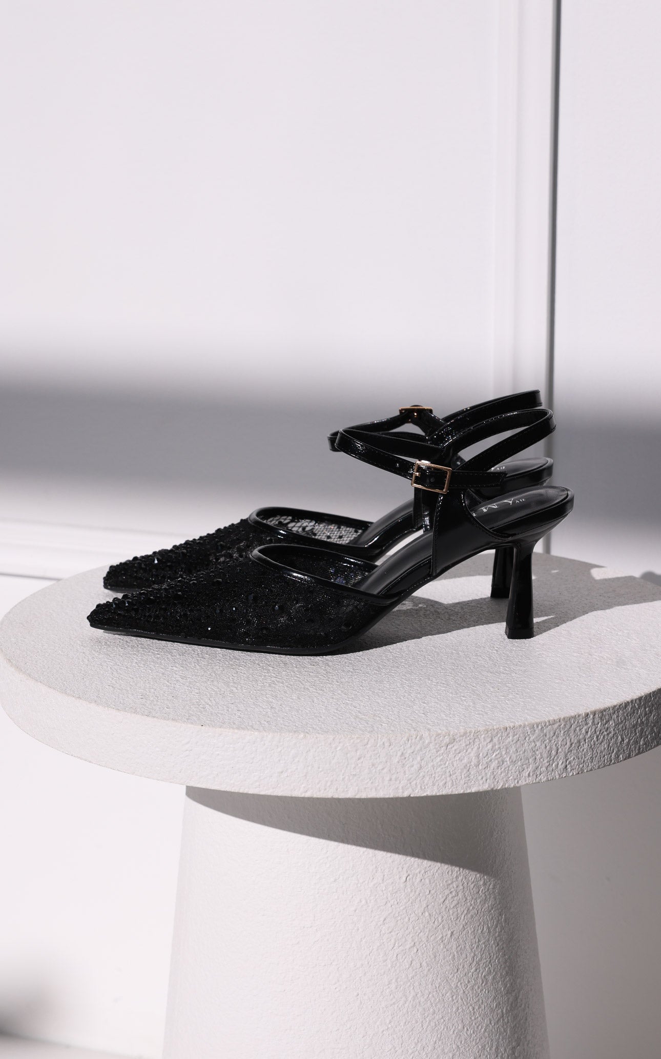 Matilda Heels - Black Rhinestone