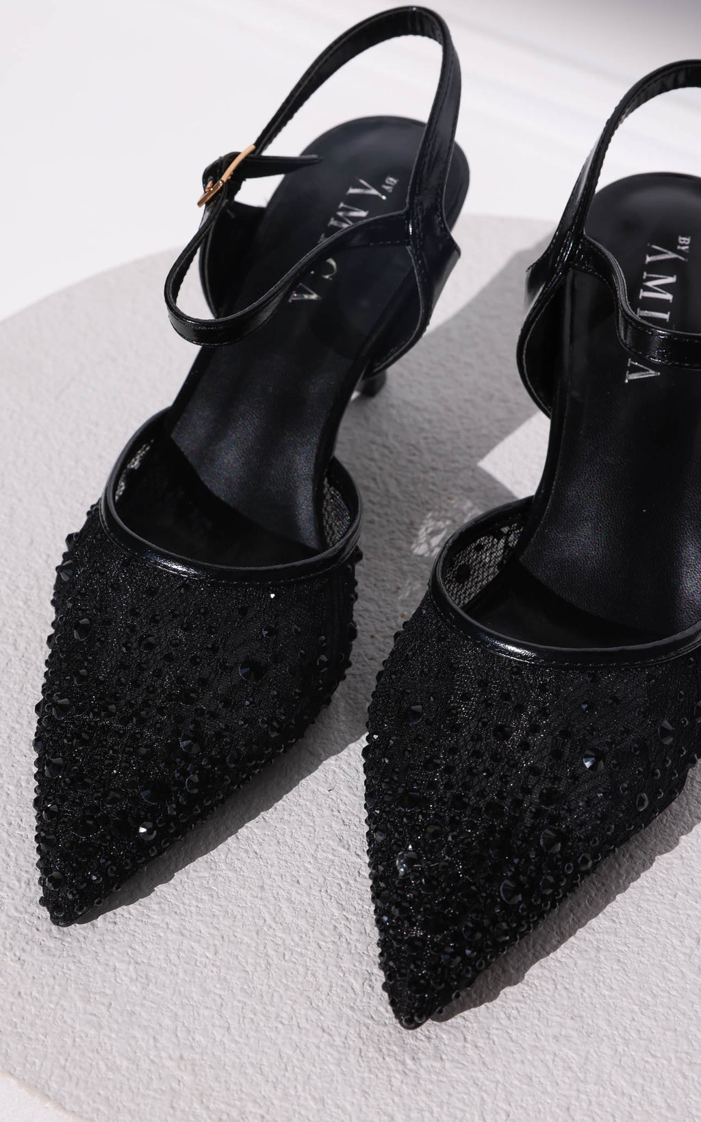 Matilda Heels - Black Rhinestone