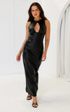 Mazara Faux Leather Maxi Dress - Black