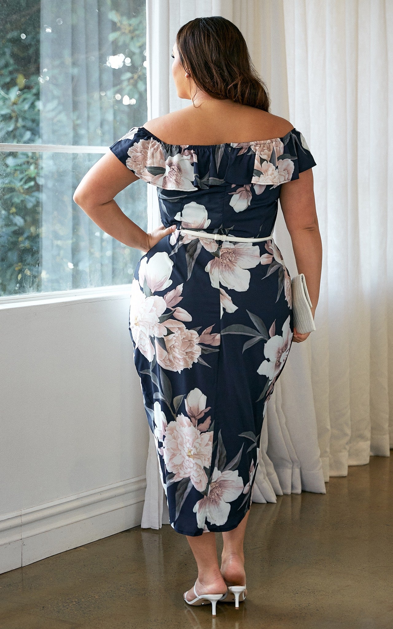 Melanie Dress - Navy Peony