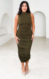 Melia Midi Dress - Khaki