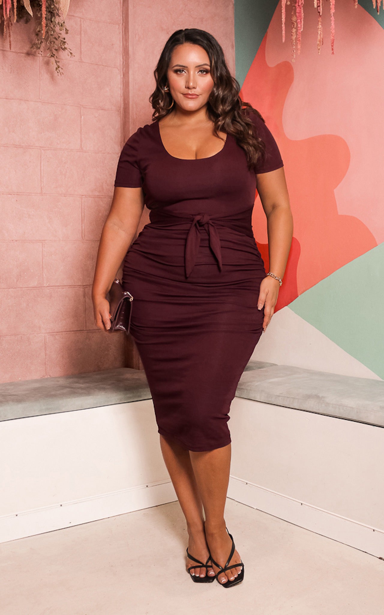 Mercedes Midi Dress - Plum