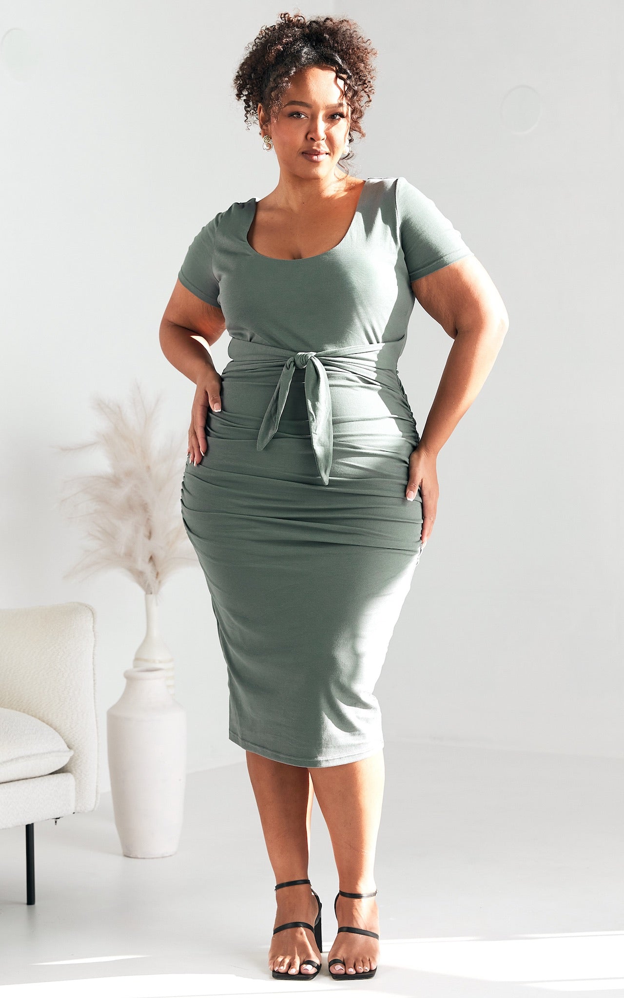 Mercedes Midi Dress - Sage