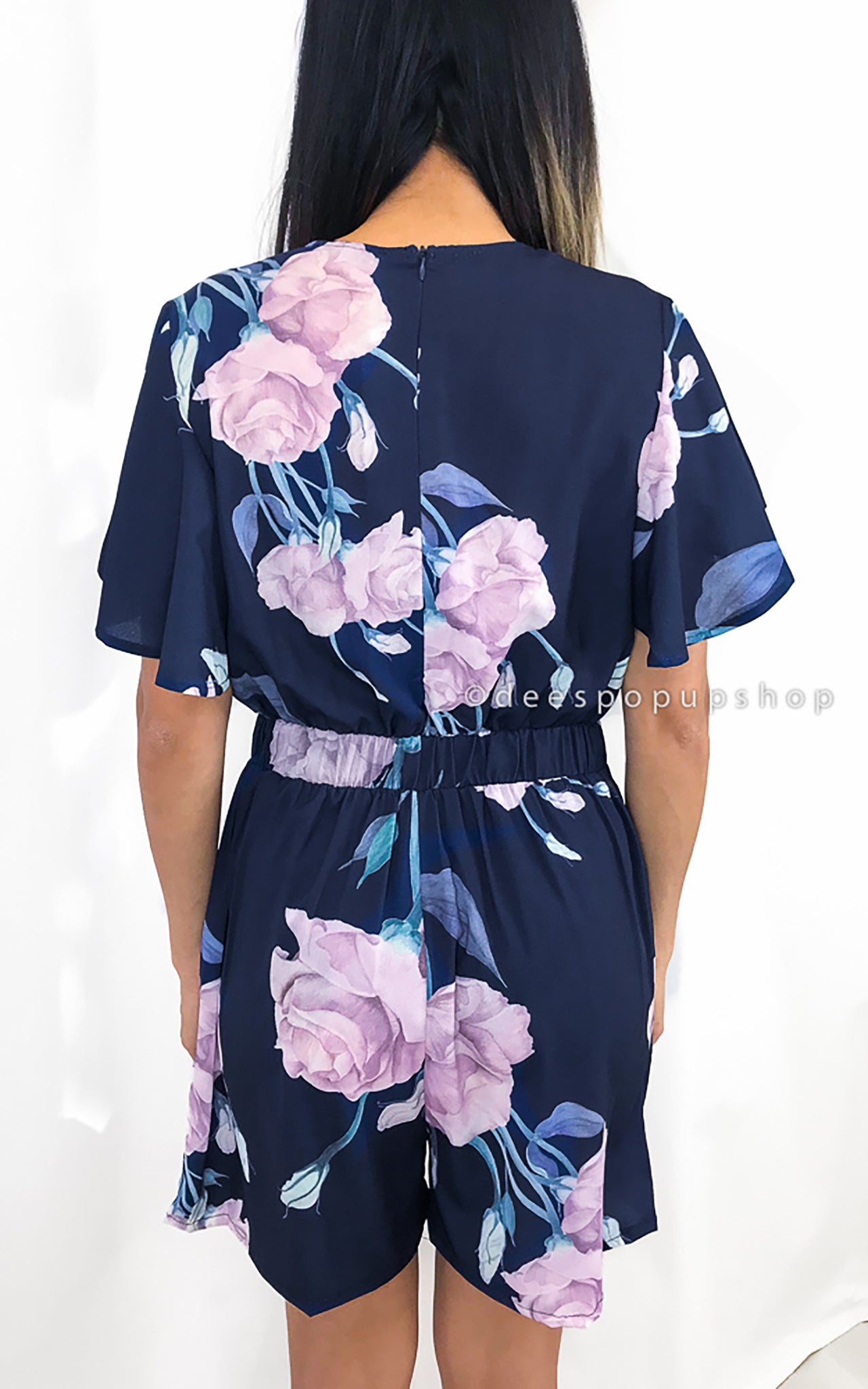 Midnight Rose Playsuit - Navy Roses