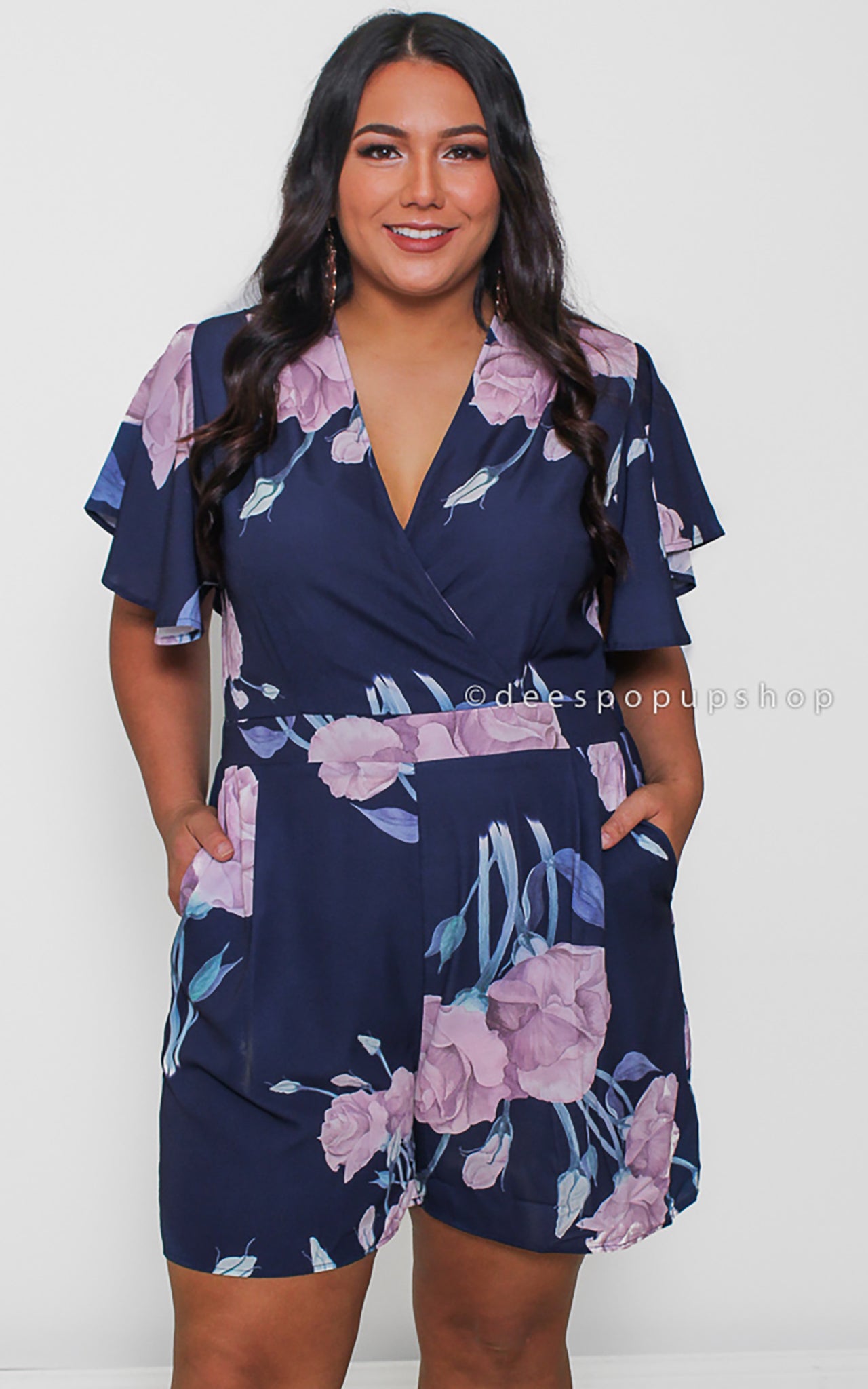 Midnight Rose Playsuit - Navy Roses