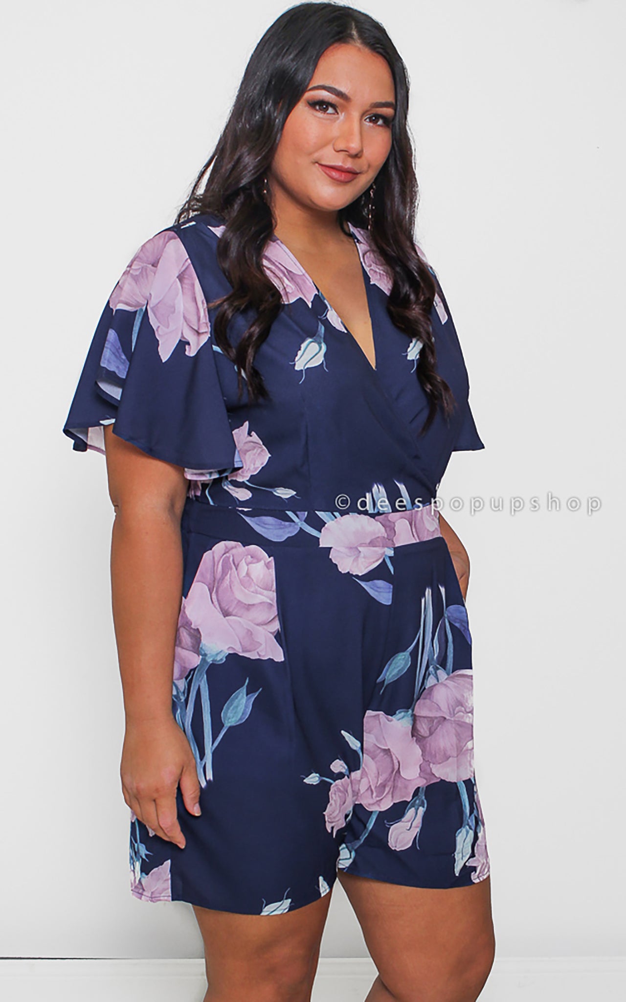 Midnight Rose Playsuit - Navy Roses