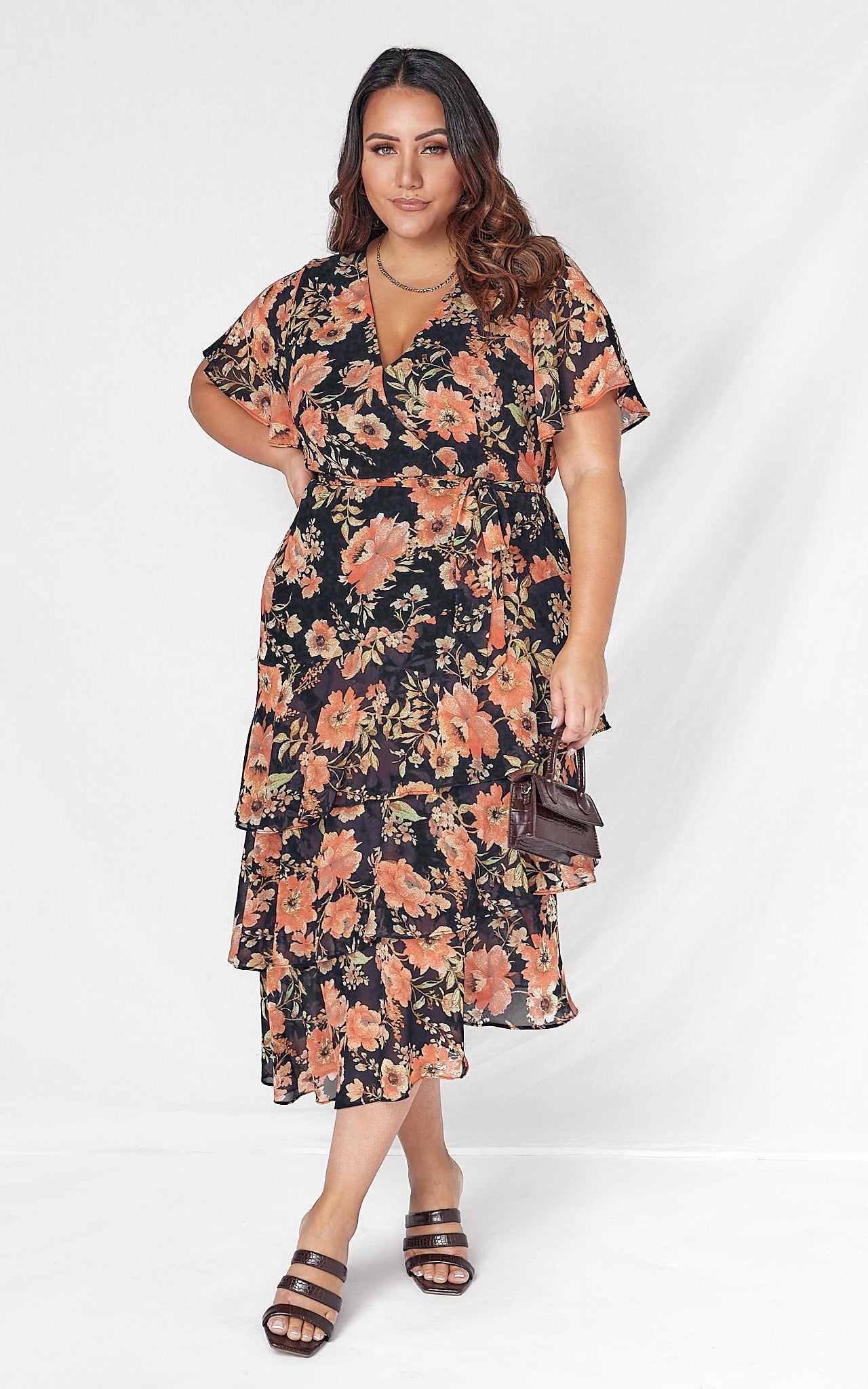 Mila Dress - Black Navy Floral