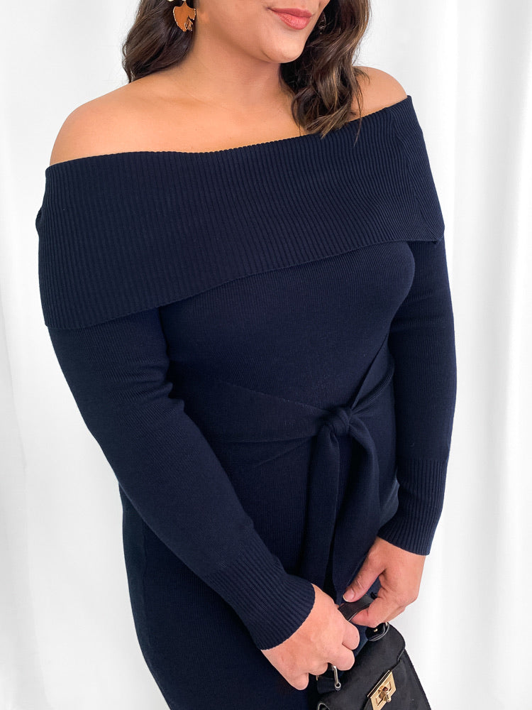 Milano Knit Dress - Navy