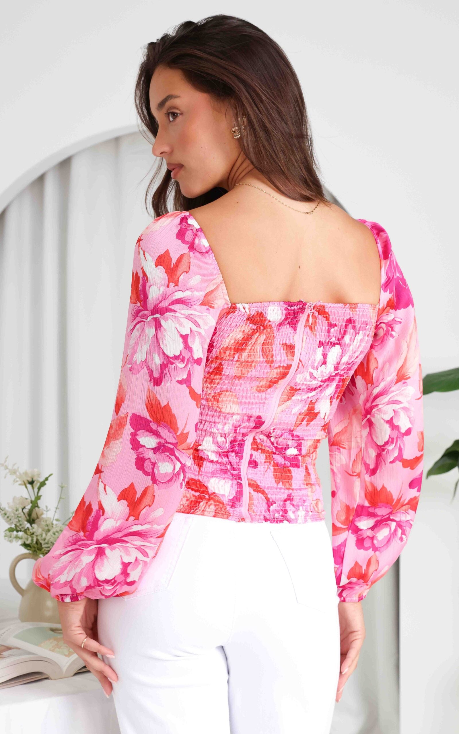 Miley Top - Pink Floral