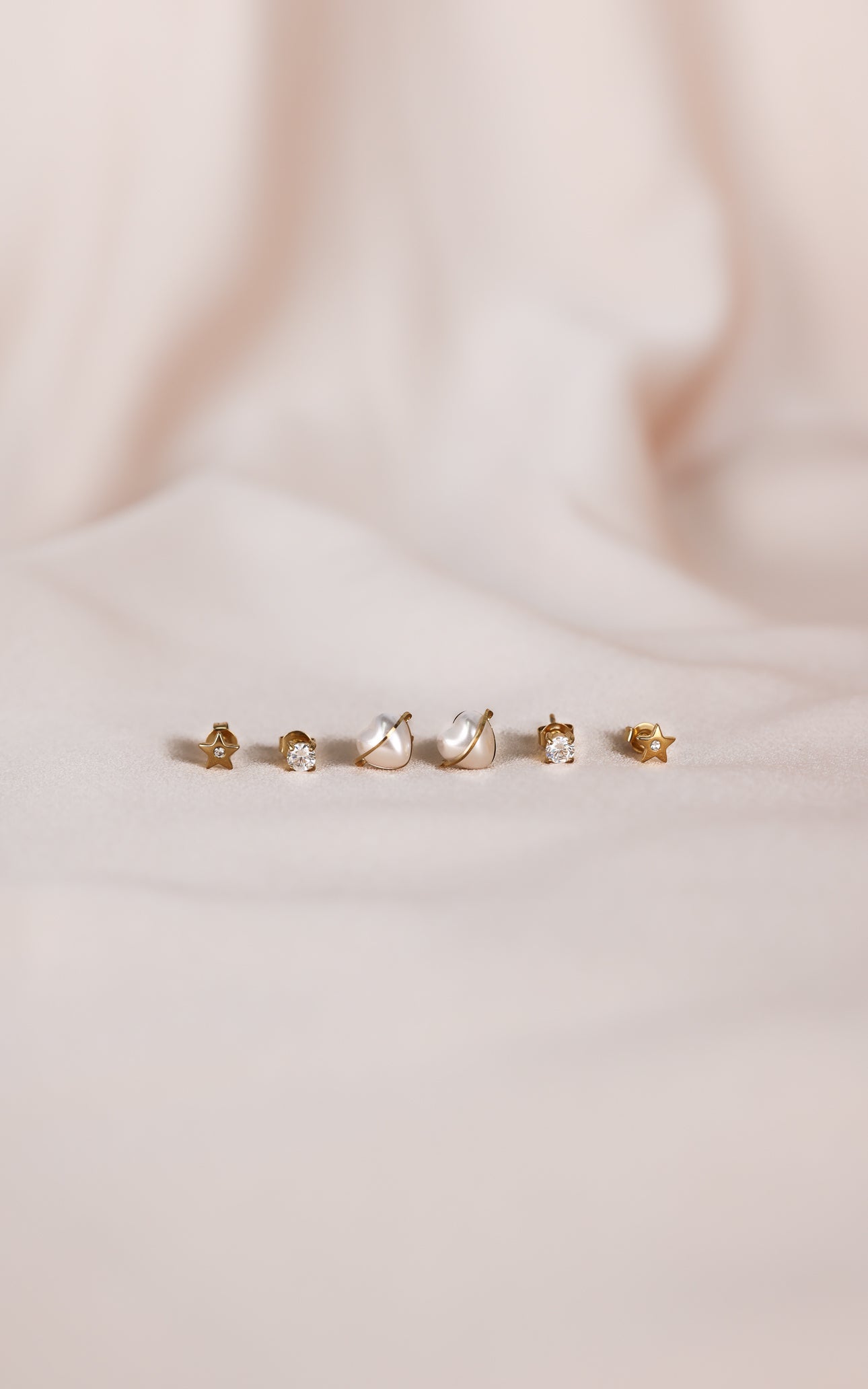 Milkyway Stud Earring Set - Gold Pearl Cosmic