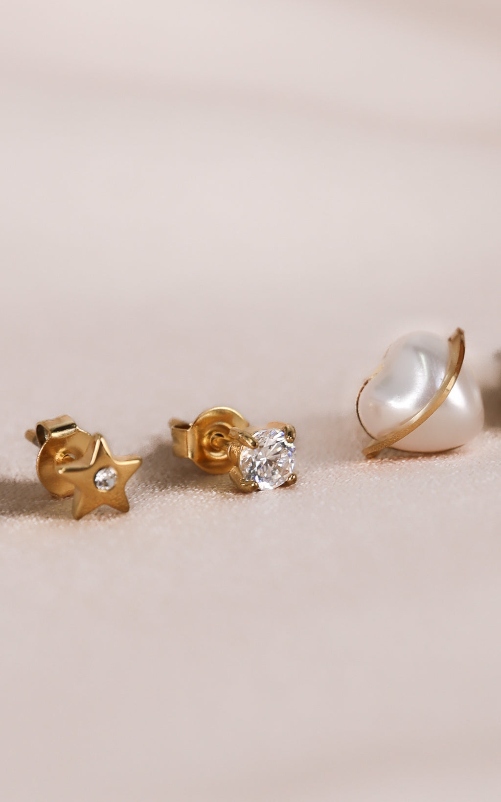 Milkyway Stud Earring Set - Gold Pearl Cosmic