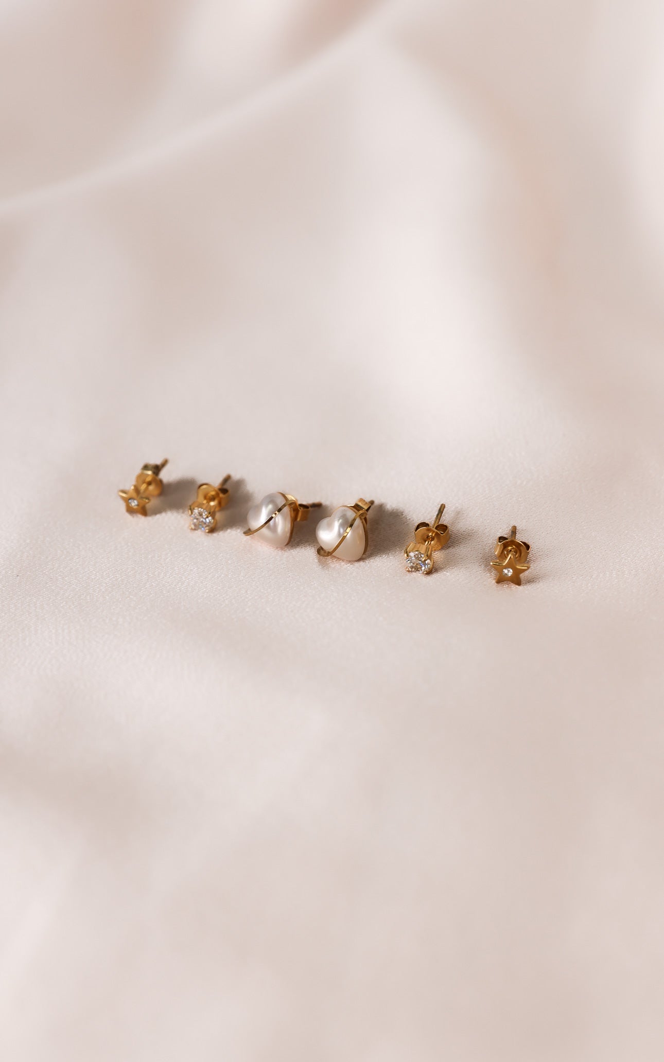 Milkyway Stud Earring Set - Gold Pearl Cosmic