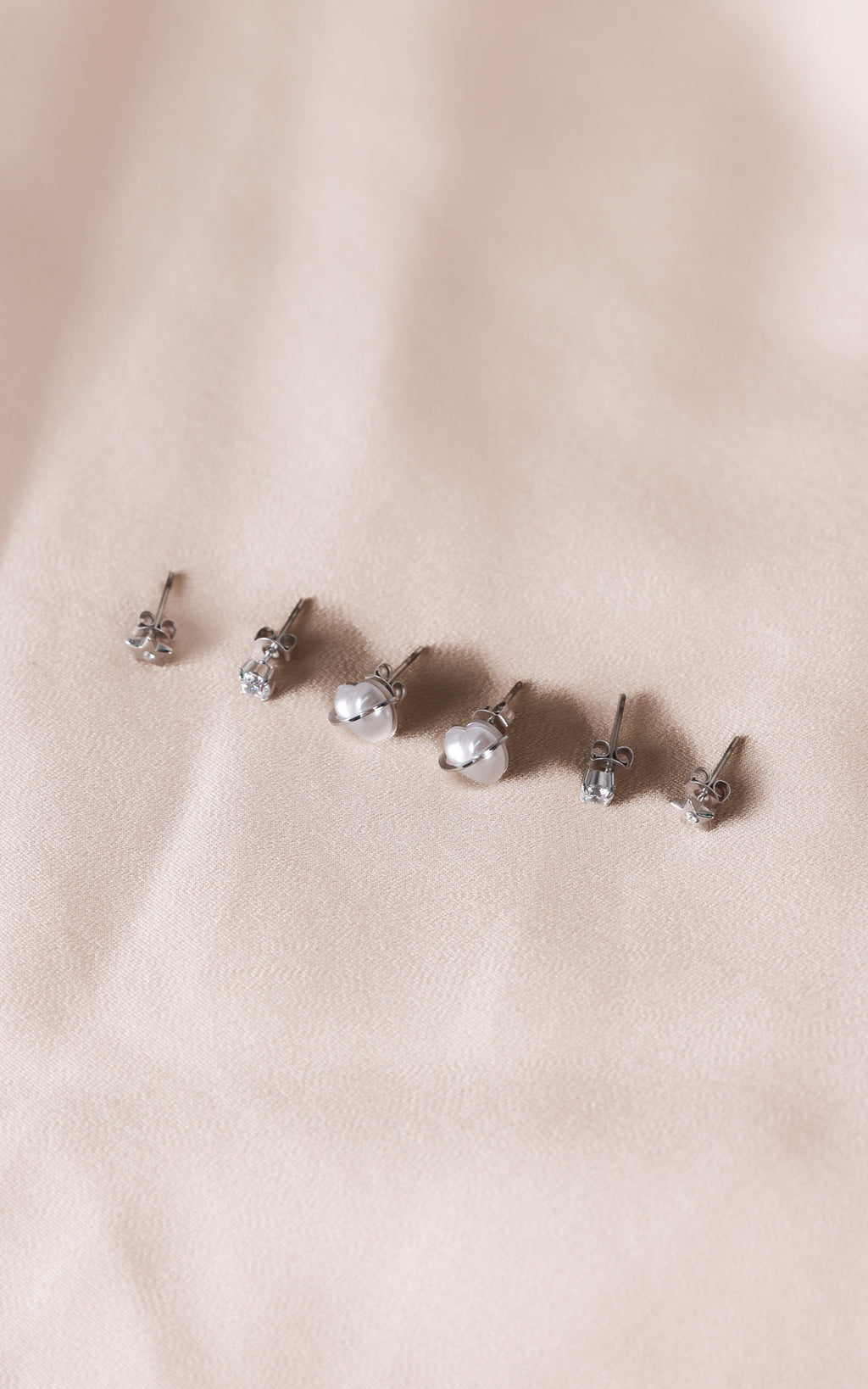 Milkyway Stud Earring Set - Silver Pearl Cosmic