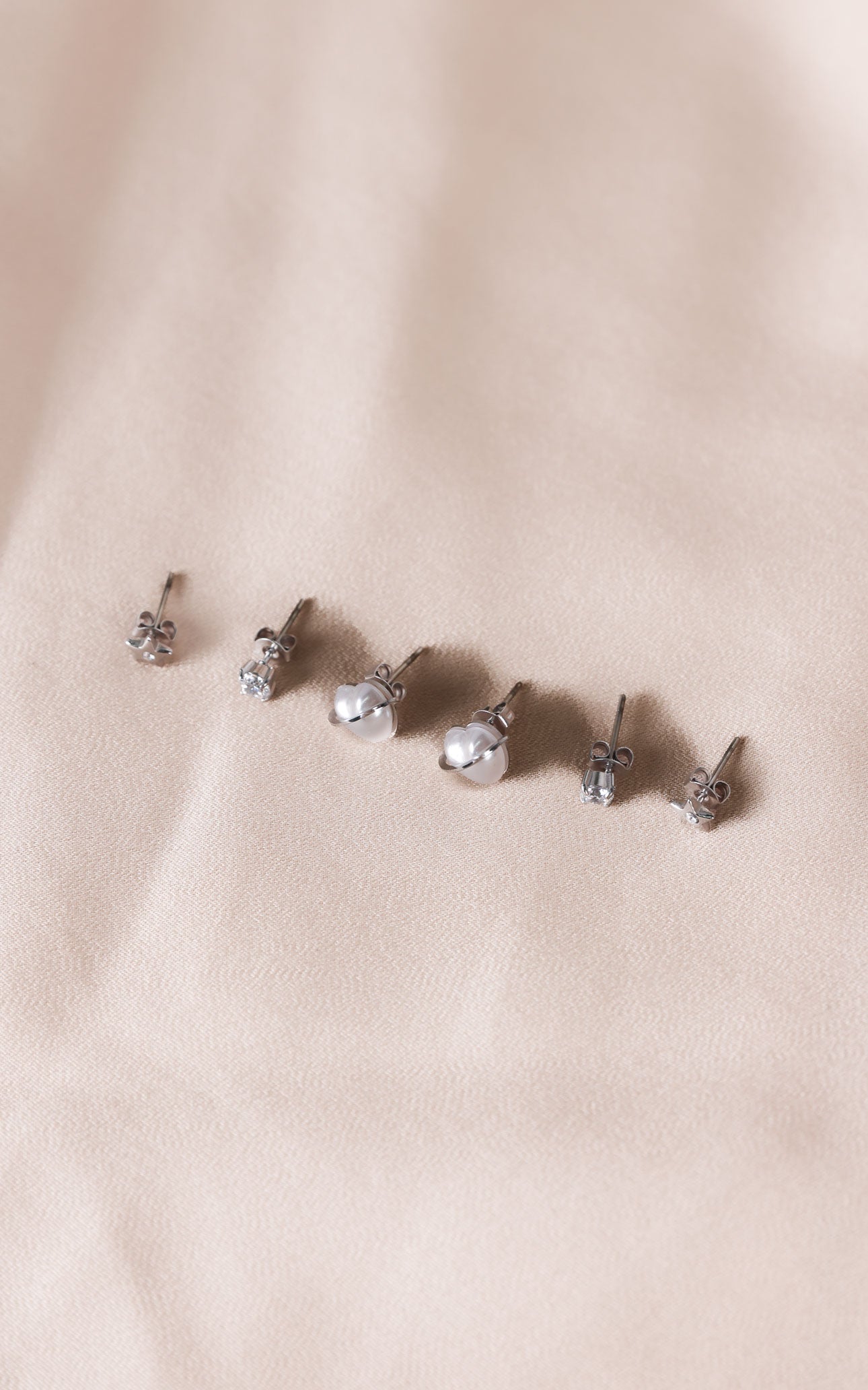 Milkyway Stud Earring Set - Silver Pearl Cosmic