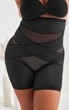 Millie High Waisted Side Boning Shapewear Control Shorts - Black