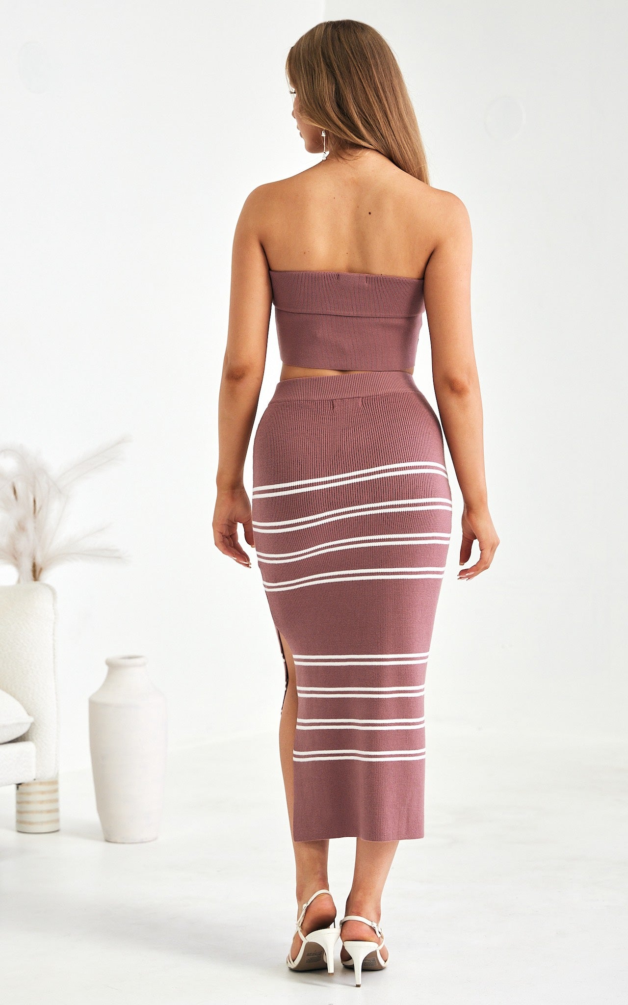 Mills Knit Midi Skirt - Mauve