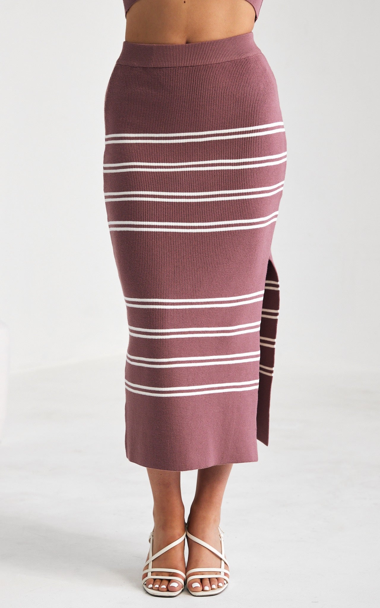 Mills Knit Midi Skirt - Mauve