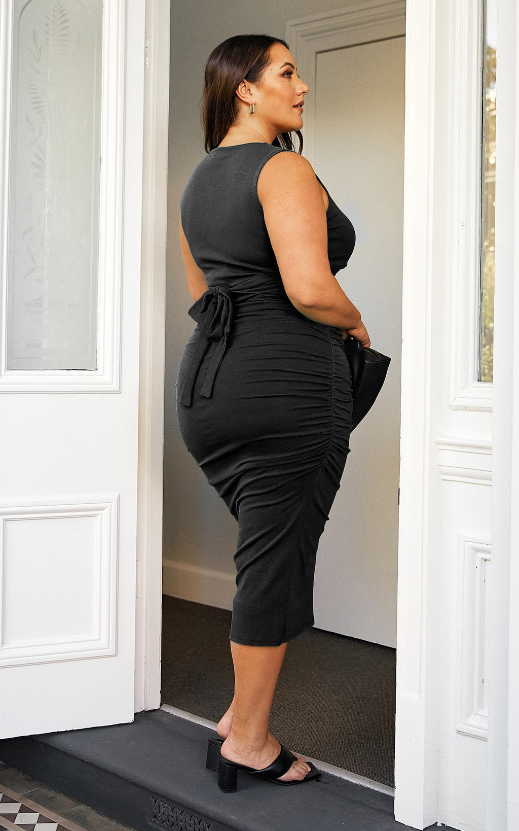Mimi Sleeveless Midi Dress - Black