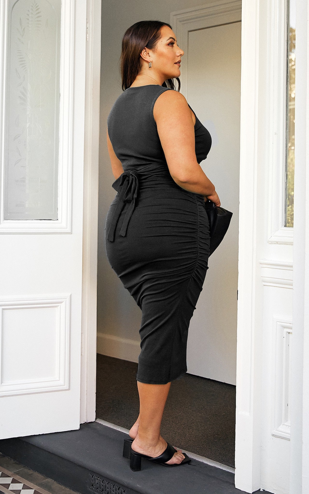 Mimi Sleeveless Midi Dress - Black