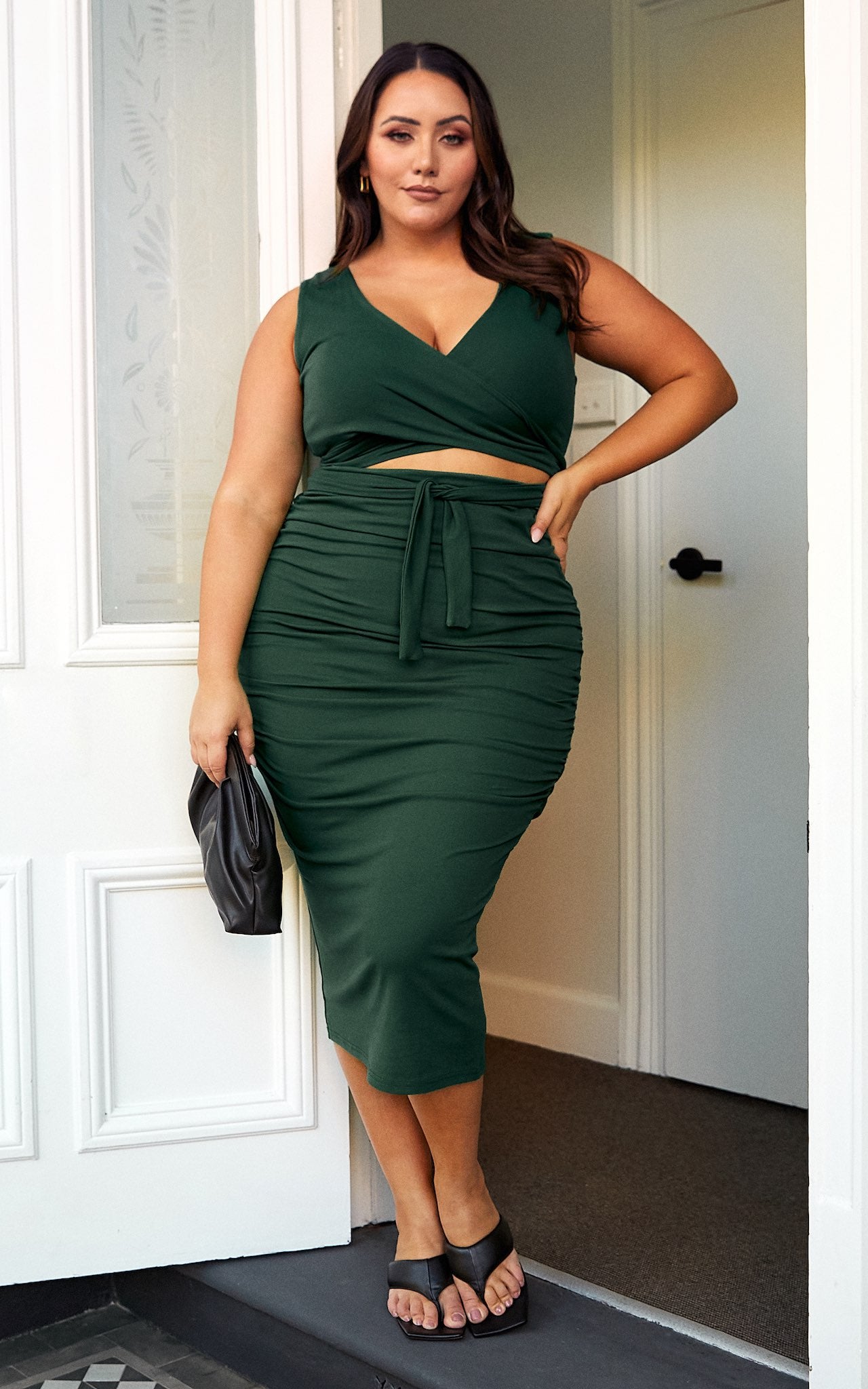 Mimi Midi Dress - Forest Green