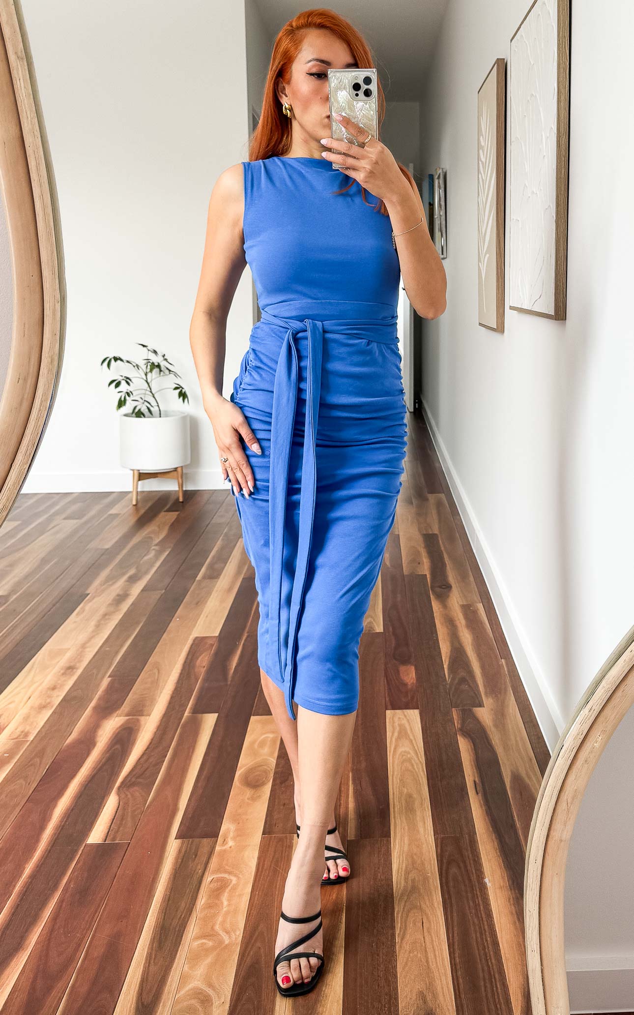 Mimi Sleeveless Midi Dress - Blue