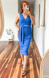 Mimi Sleeveless Midi Dress - Blue