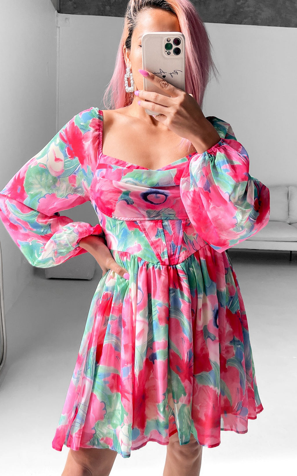 Mirahi Mini Dress - Pink Multi Floral