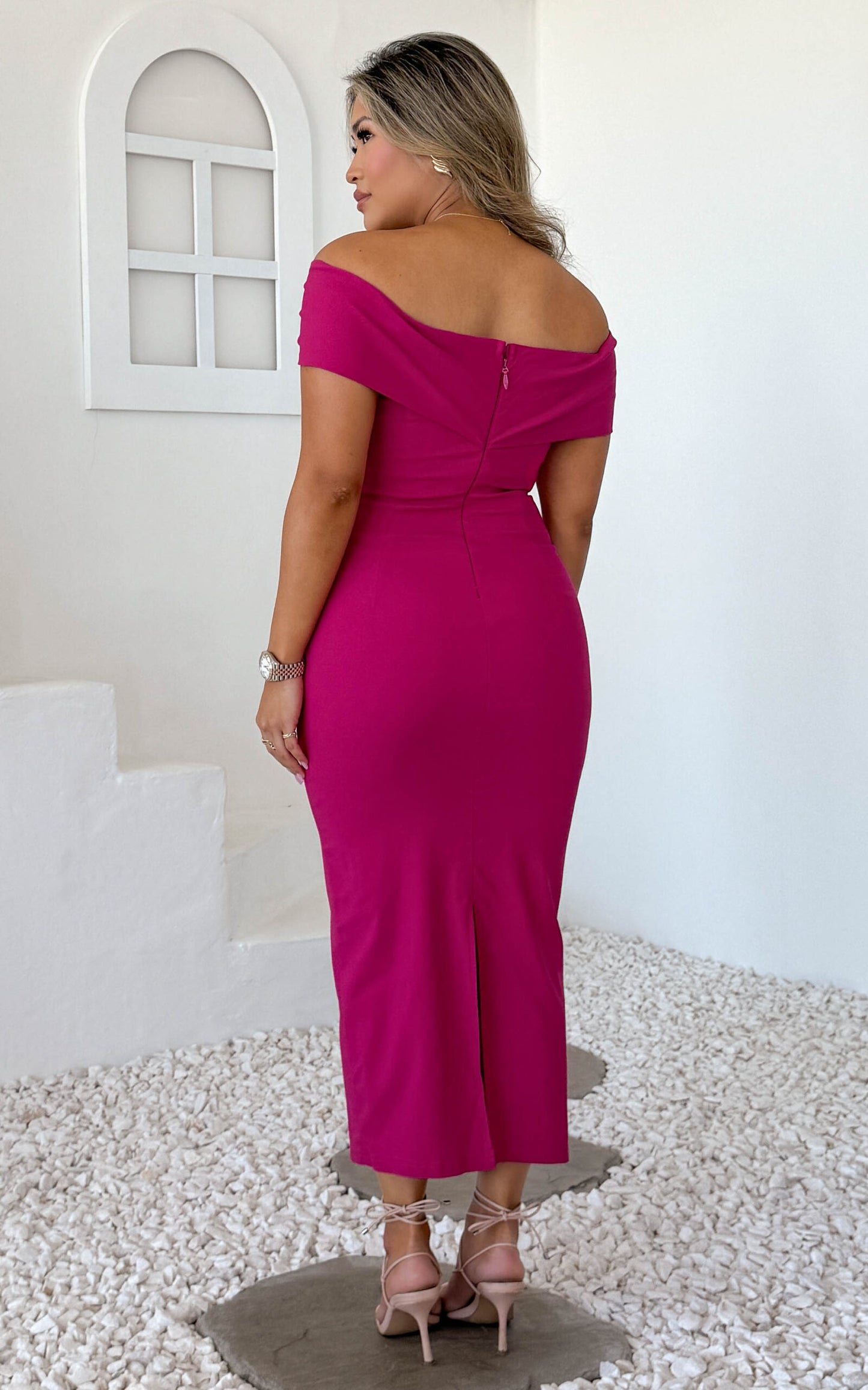 Mirella Midi Dress - Hot Pink