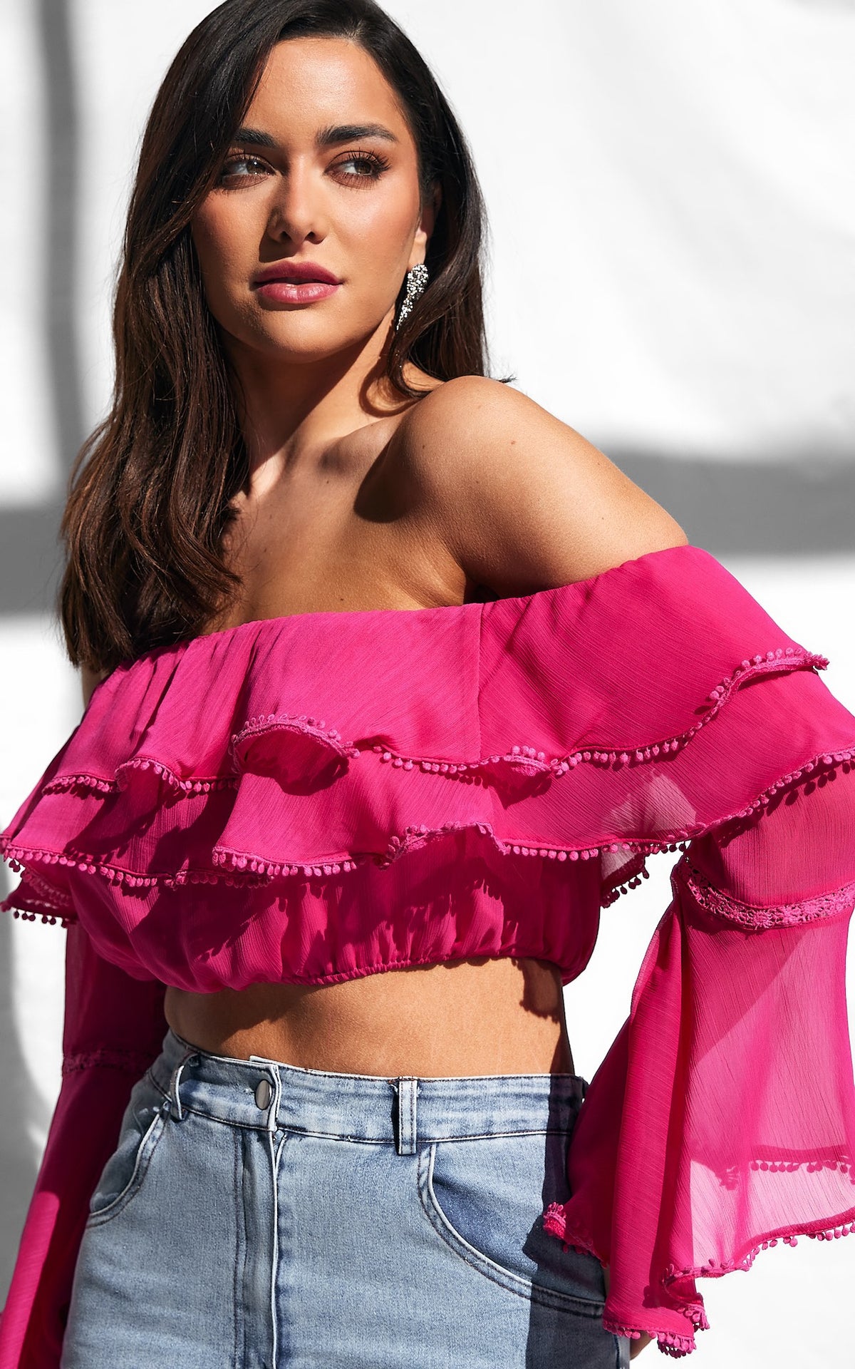 Misha Crop Top - Hot Pink