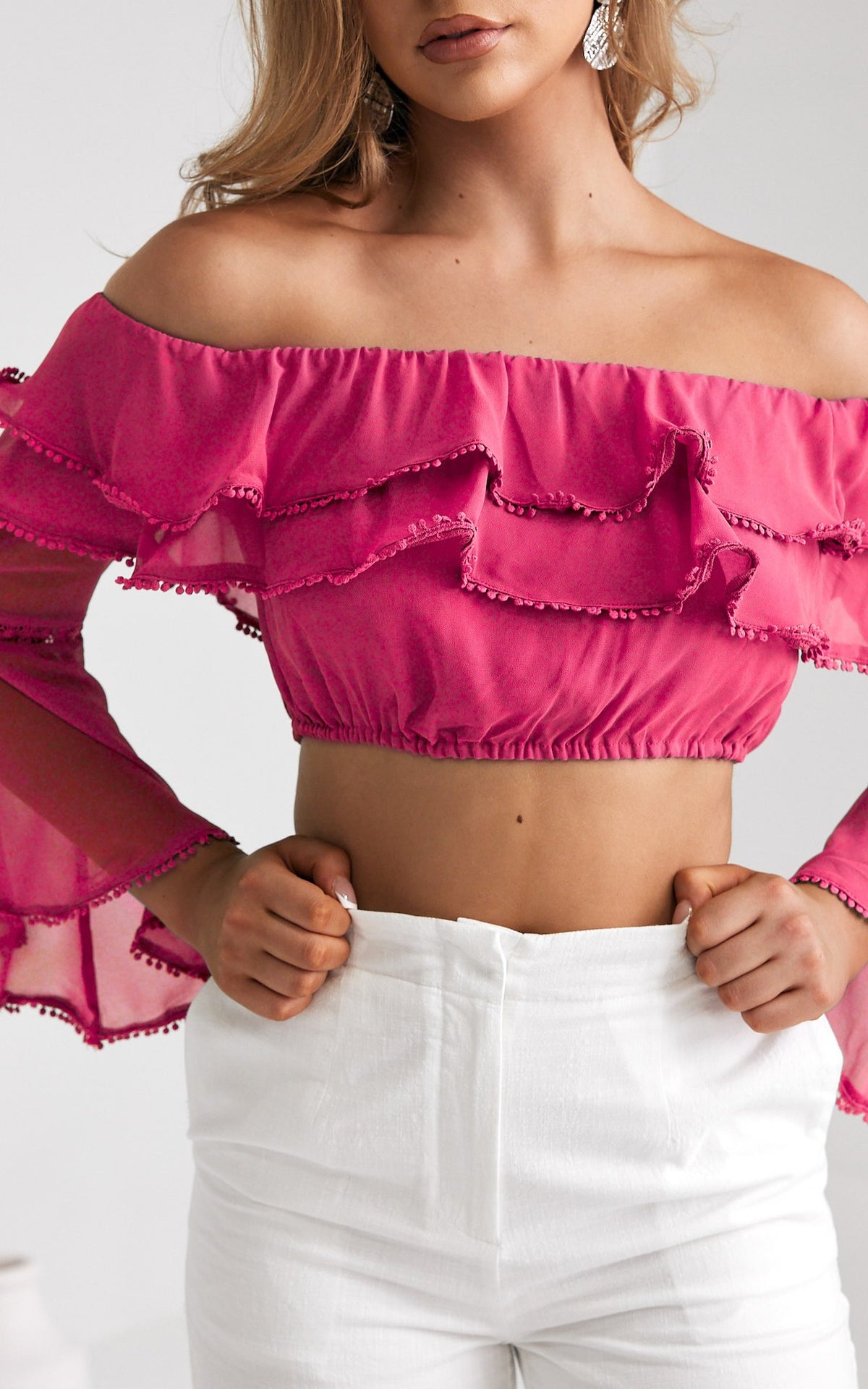 Misha Crop Top - Hot Pink