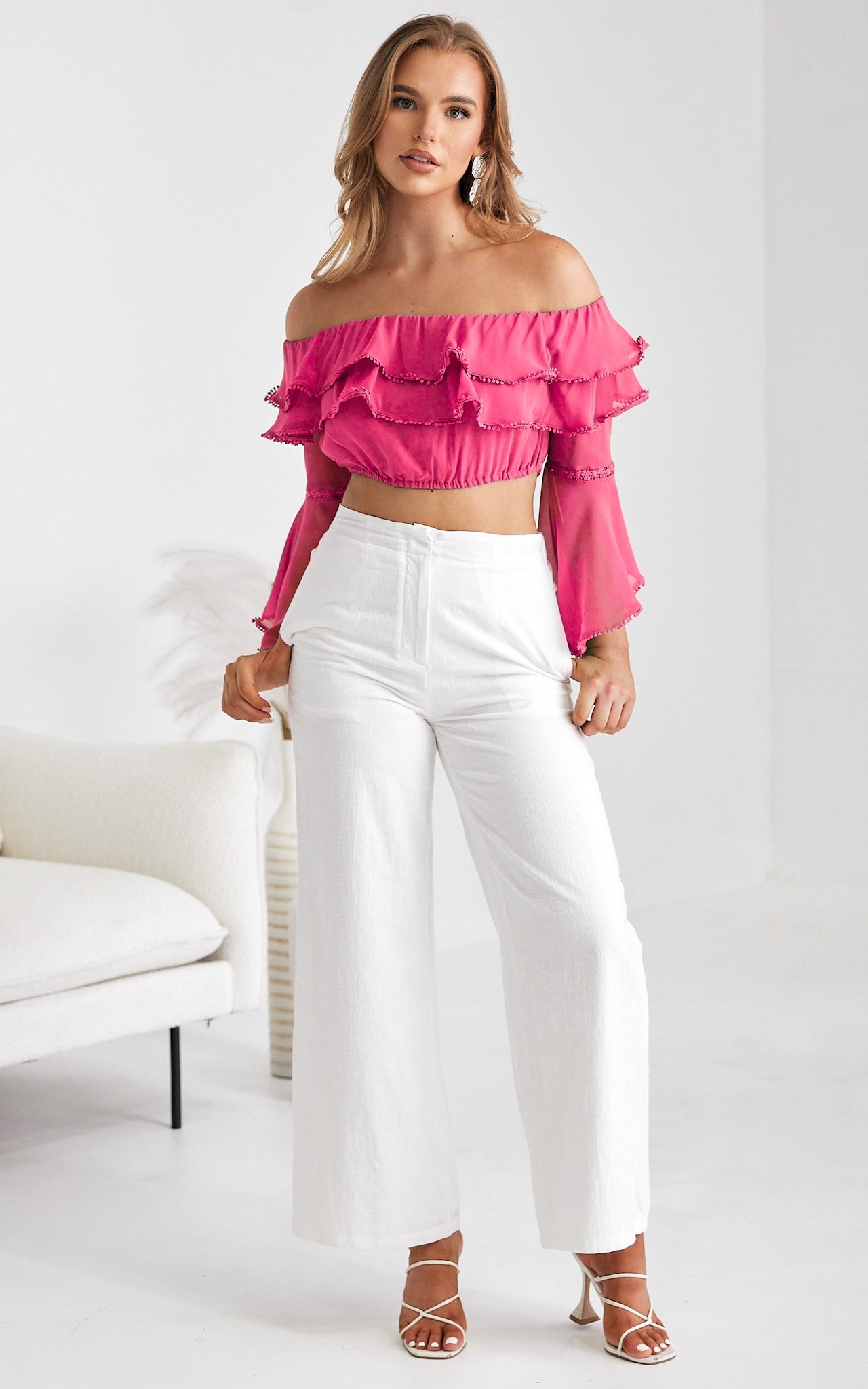 Misha Crop Top - Hot Pink