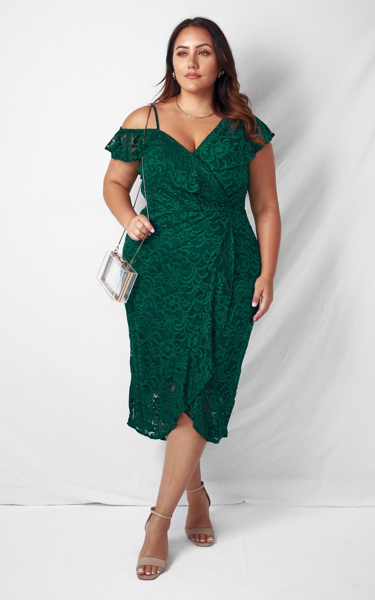 Mon Cherie Lace Midi Dress - Emerald