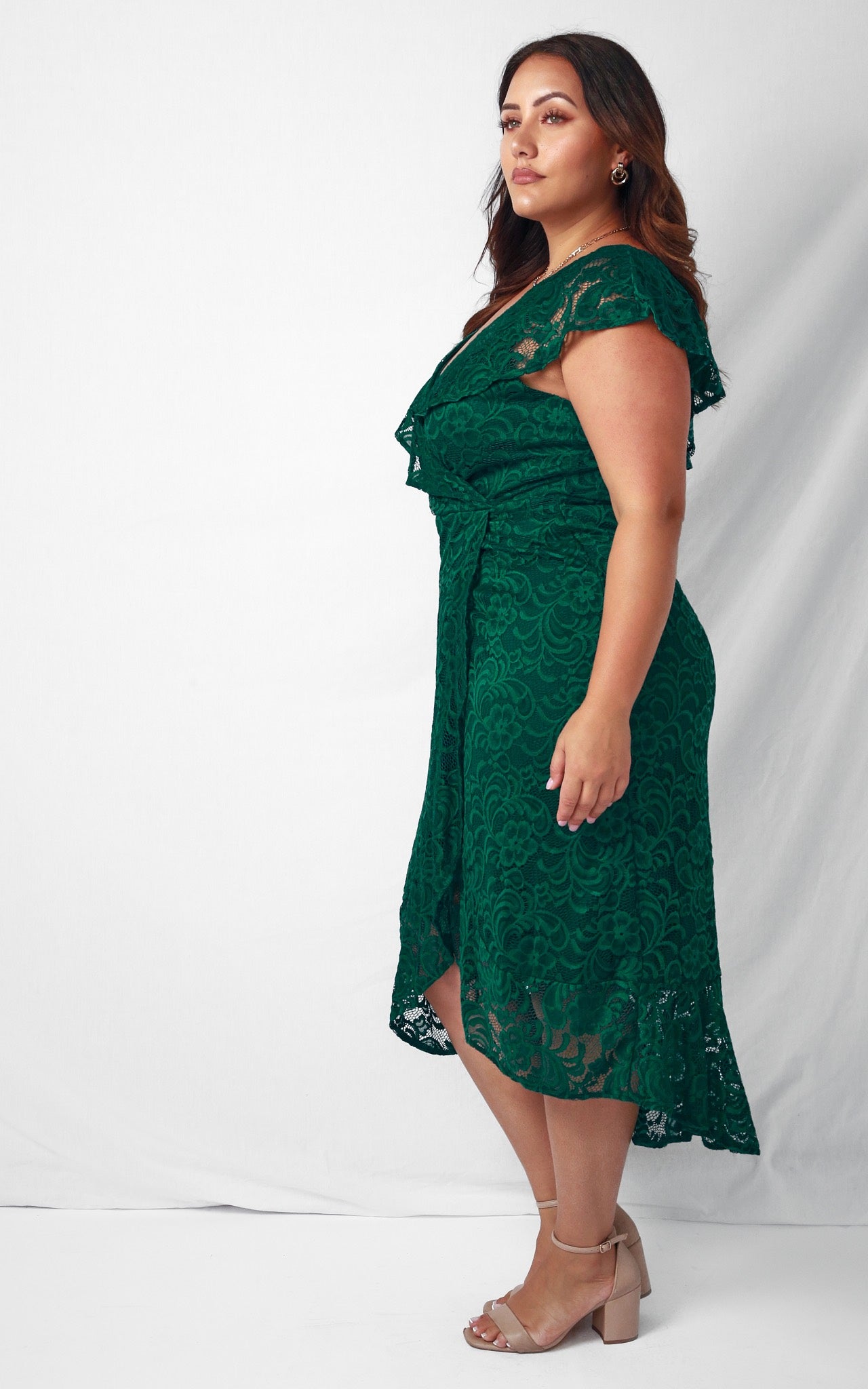 Mon Cherie Lace Midi Dress - Emerald