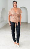 Monaco Sequin Wrap Top - Rose Gold